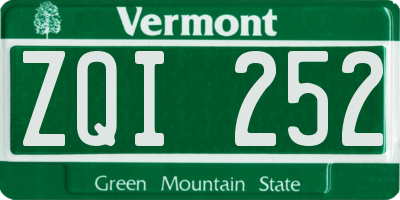 VT license plate ZQI252