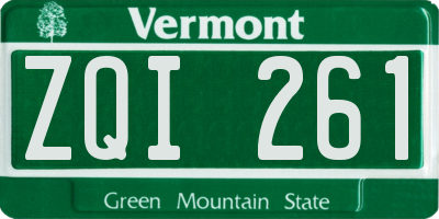 VT license plate ZQI261