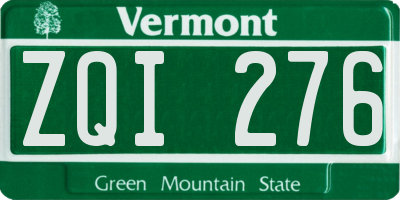 VT license plate ZQI276