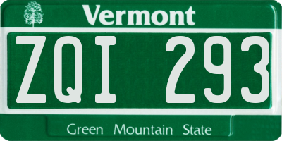 VT license plate ZQI293