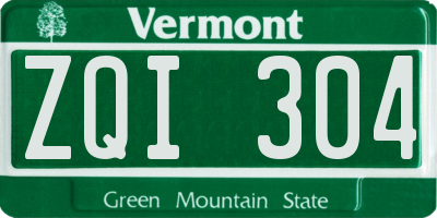 VT license plate ZQI304