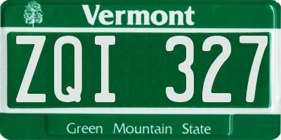 VT license plate ZQI327