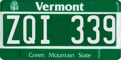 VT license plate ZQI339