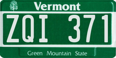 VT license plate ZQI371