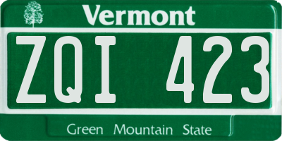 VT license plate ZQI423