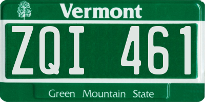 VT license plate ZQI461