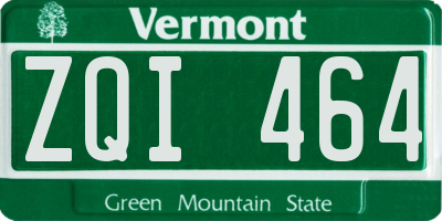 VT license plate ZQI464