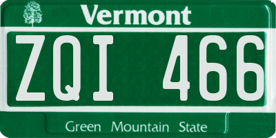 VT license plate ZQI466