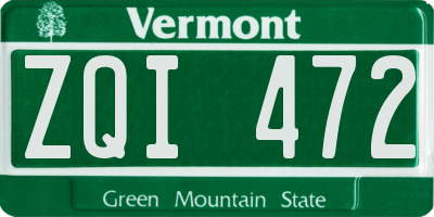 VT license plate ZQI472