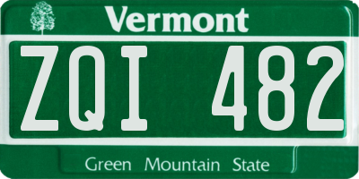 VT license plate ZQI482