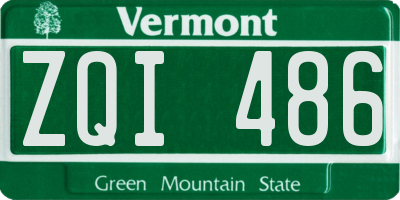 VT license plate ZQI486