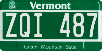 VT license plate ZQI487