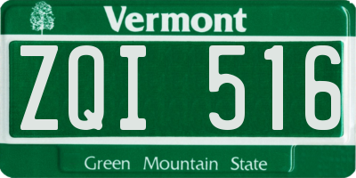 VT license plate ZQI516