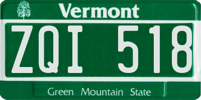 VT license plate ZQI518