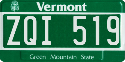VT license plate ZQI519