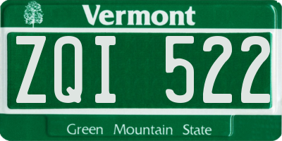 VT license plate ZQI522