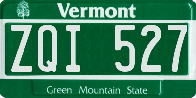 VT license plate ZQI527