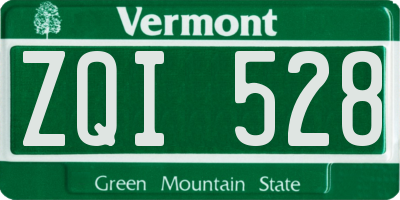 VT license plate ZQI528