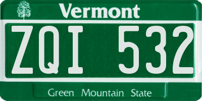 VT license plate ZQI532