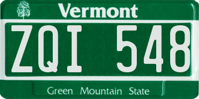 VT license plate ZQI548