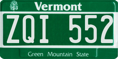 VT license plate ZQI552