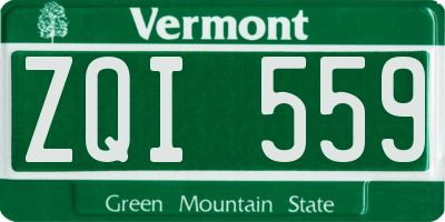 VT license plate ZQI559