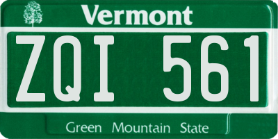 VT license plate ZQI561