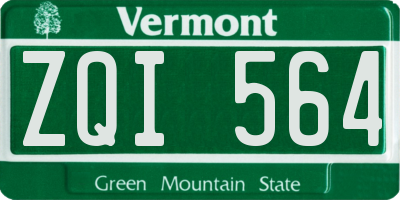 VT license plate ZQI564