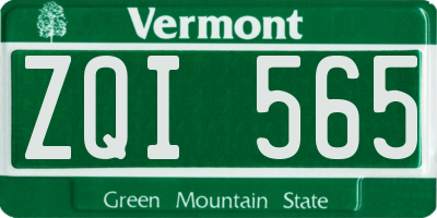 VT license plate ZQI565