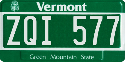 VT license plate ZQI577
