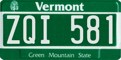 VT license plate ZQI581