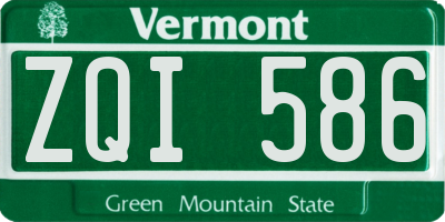 VT license plate ZQI586