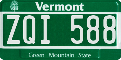VT license plate ZQI588