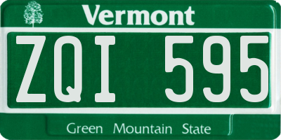 VT license plate ZQI595