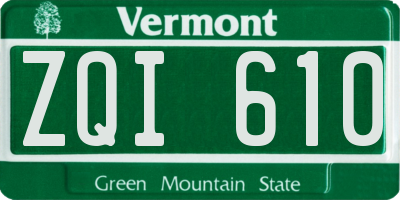 VT license plate ZQI610