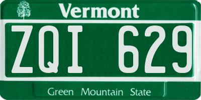 VT license plate ZQI629