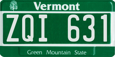 VT license plate ZQI631