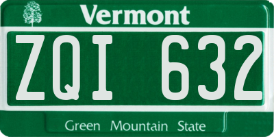 VT license plate ZQI632