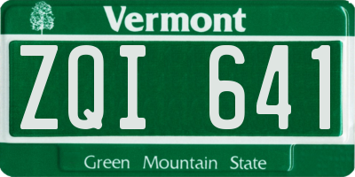 VT license plate ZQI641