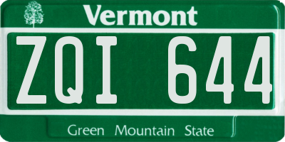VT license plate ZQI644