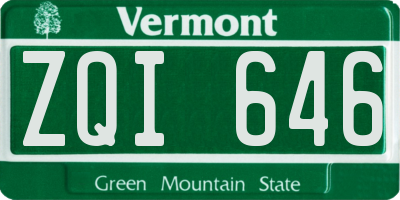 VT license plate ZQI646