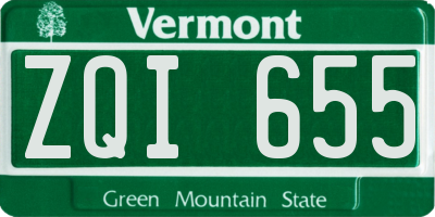 VT license plate ZQI655