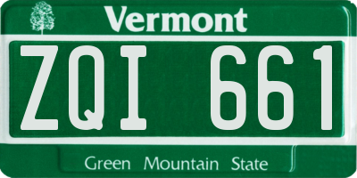 VT license plate ZQI661