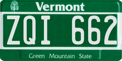 VT license plate ZQI662