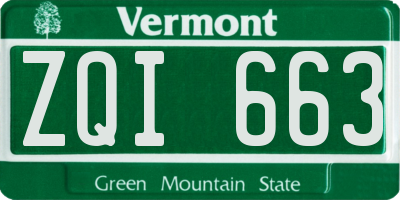 VT license plate ZQI663