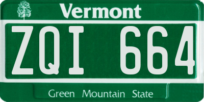 VT license plate ZQI664
