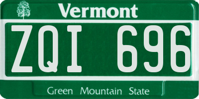 VT license plate ZQI696