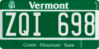 VT license plate ZQI698