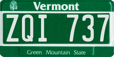 VT license plate ZQI737