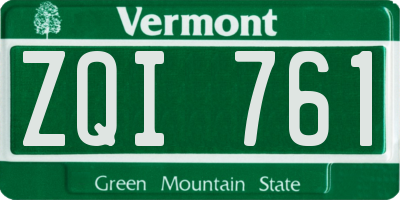 VT license plate ZQI761